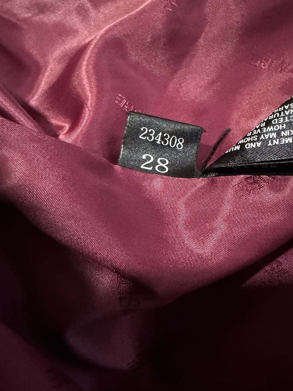 The Taube Collection London Genuine French Rabbit Fur Jacket Black/Burgundy - Picture 6 of 10